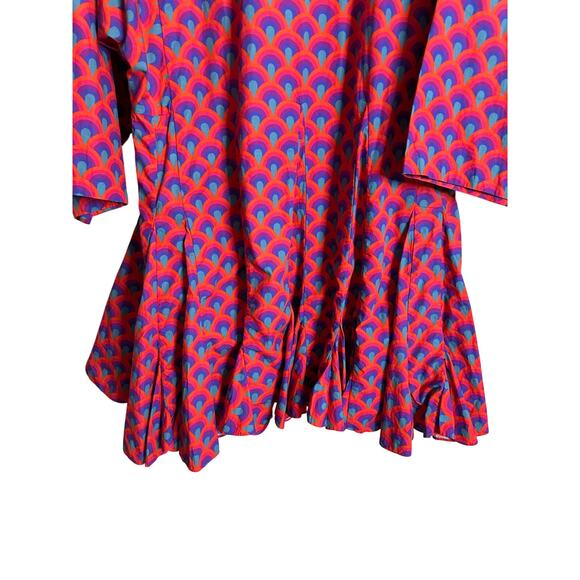 Rhode Ryan Dress in Red Retro Rainbow Print Mini Womans XL - Picture 3 of 11